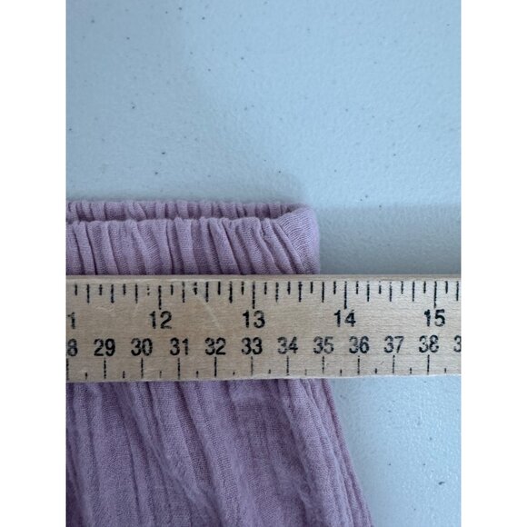 Salty Lemon Gauzy‎ crop top and wide pants set lilac beachy sz L - Picture 4 of 9